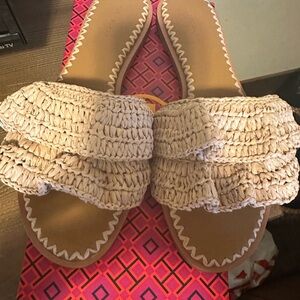 Ruffled Raffia Slide